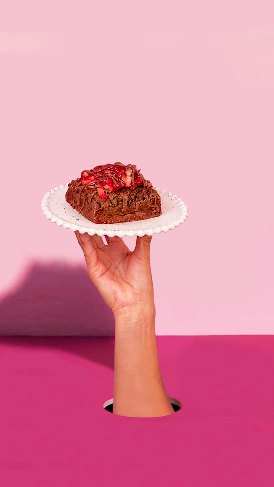 Brownie de nutella con fresas